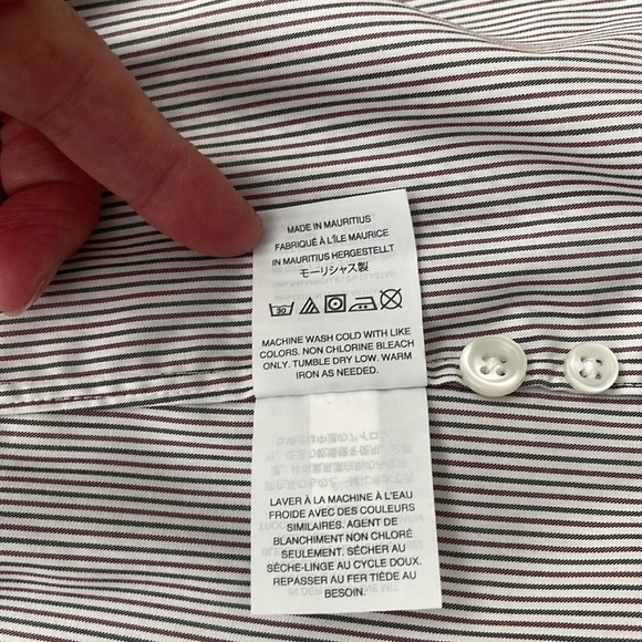 J.Crew Slim Fit  Cotton LS Button Down Shirt  Dark Blue, White  Bur Striped - Picture 6 of 6